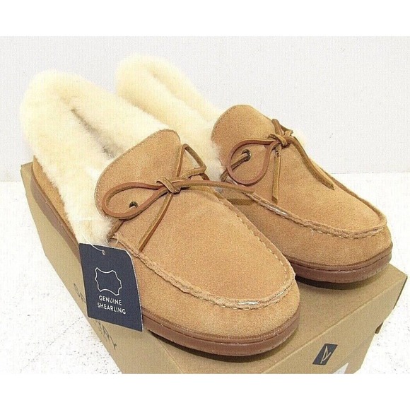Womens Sperry Top-Sider Shearling Cup Sole Cinnamon Moccasin Loafers Slippers 11 - Picture 1 of 6